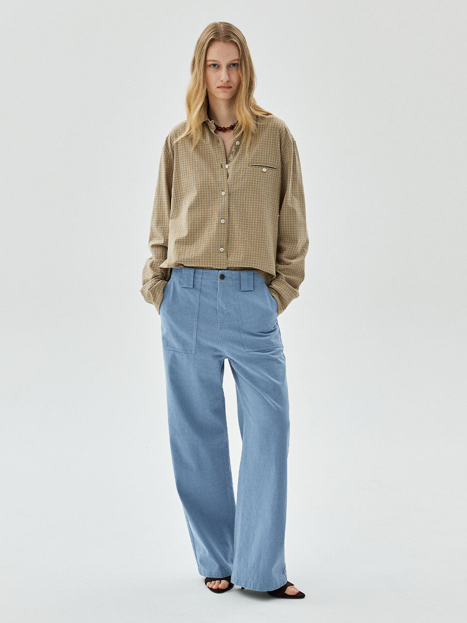 Mardi Mercredi - Cotton Straight Fit Pants (Sky) product image 1 | TRAB K-Fashion Australia
