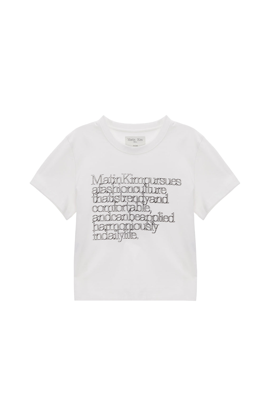 Matin Kim - Thin Typo Top (White) product image 1 | TRAB K-Fashion Australia