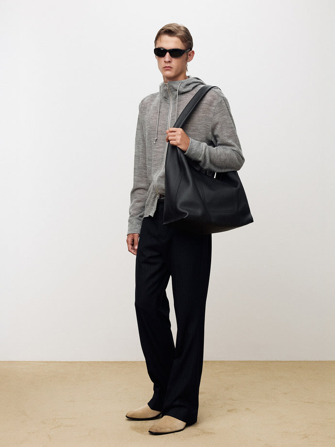 Tonywack - Light Wool Hooded Zip Jacket (Melange Grey) product image 2 | TRAB K-Fashion Australia