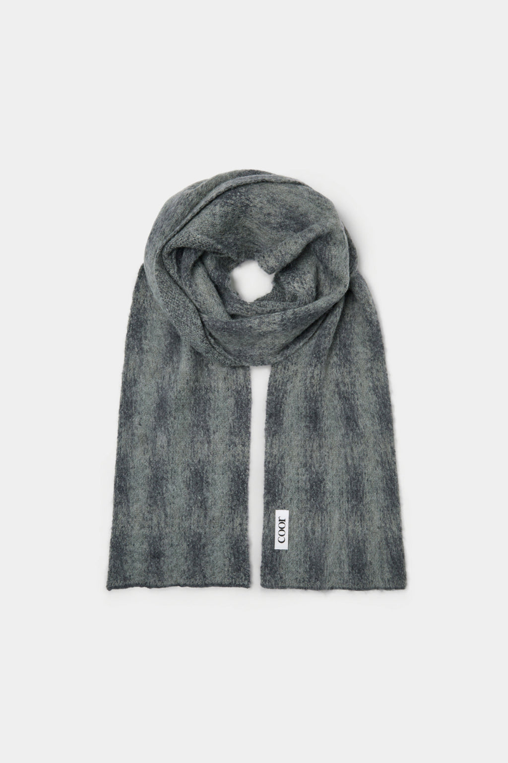 Coor - Alpaca Blend Ombre Check Muffler (Blue Gray) product image 4 | TRAB K-Fashion Australia