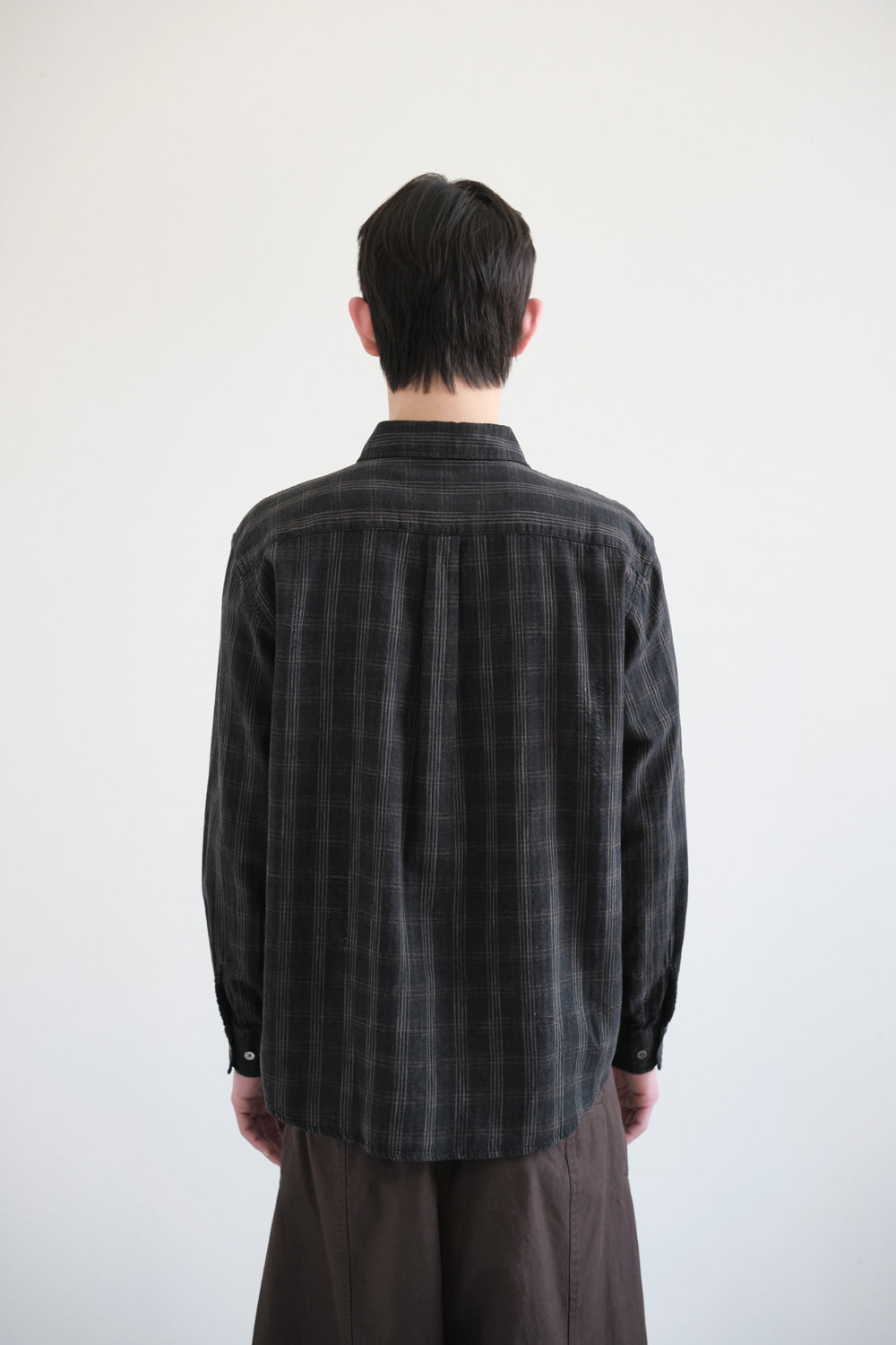 Hatchingroom - Museum Shirt Herringbone Check (Over Dyed Charcoal) product image 5 | TRAB K-Fashion Australia