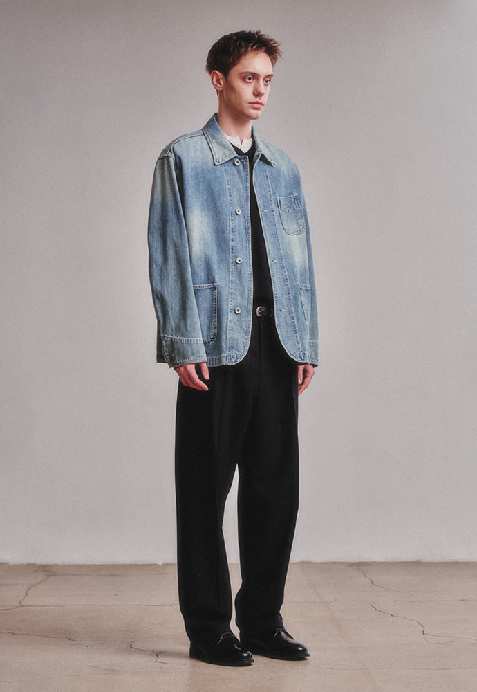 Art if acts - Denim Western Coverall Jacket (Light Indigo) product image 2 | TRAB K-Fashion Australia