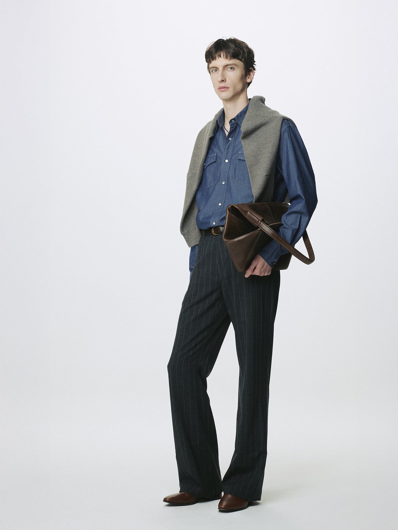 Tonywack - Washed Chambray Western Shirt Italian Fabric (Medium Indigo) product image 2 | TRAB K-Fashion Australia