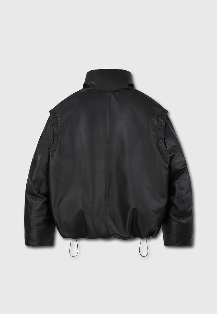 Tonywack - Leather Down Puffer Jacket (Black) product image 13 | TRAB K-Fashion Australia