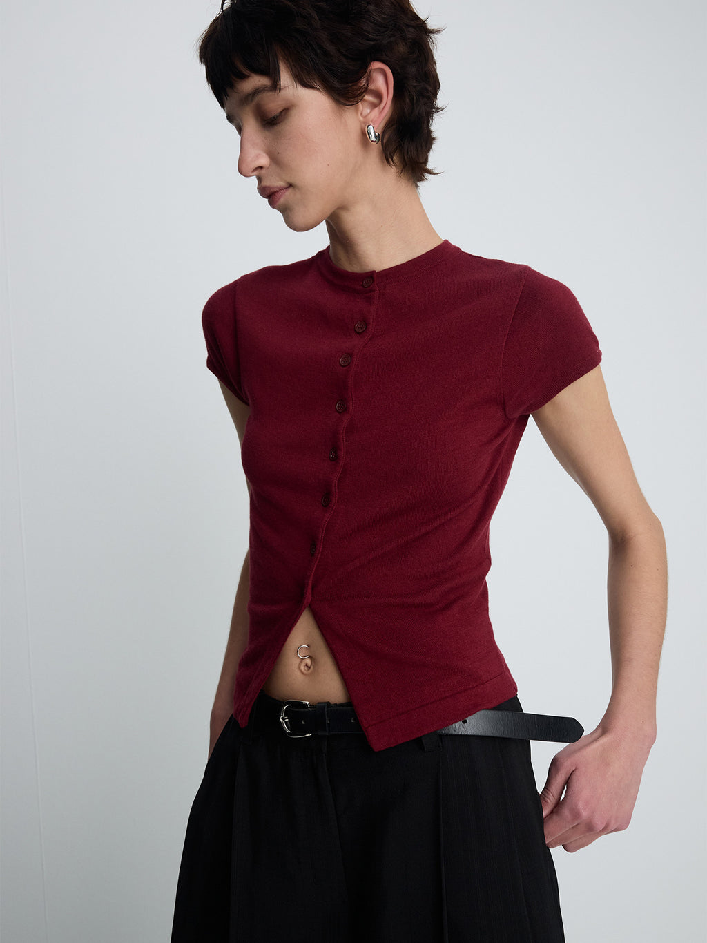 Tonywack - Silk Cotton Cap Sleeve Cardigan (Red) product image 6 | TRAB K-Fashion Australia