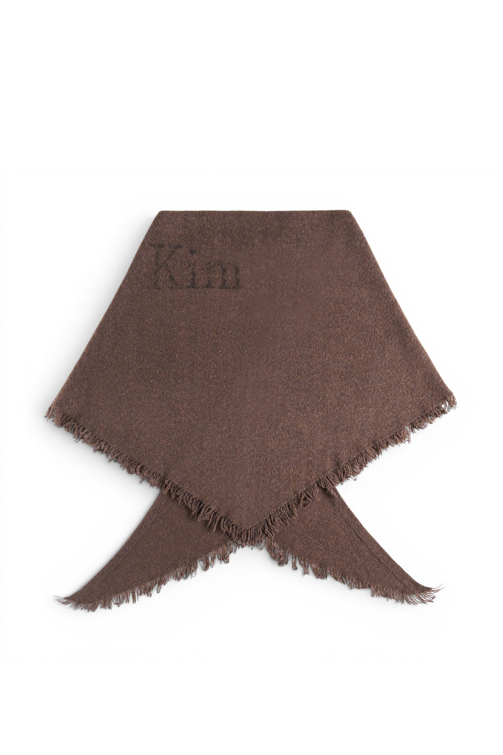 Matin Kim - Fuzzy Triangle Fringe Muffler (Brown) product image 2 | TRAB K-Fashion Australia