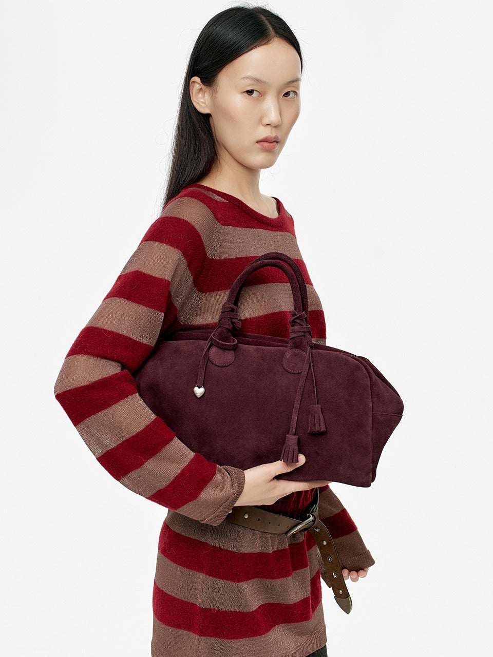 Marge Sherwood - Soft Bowling Large (Wine Suede) product image 2 | TRAB K-Fashion Australia