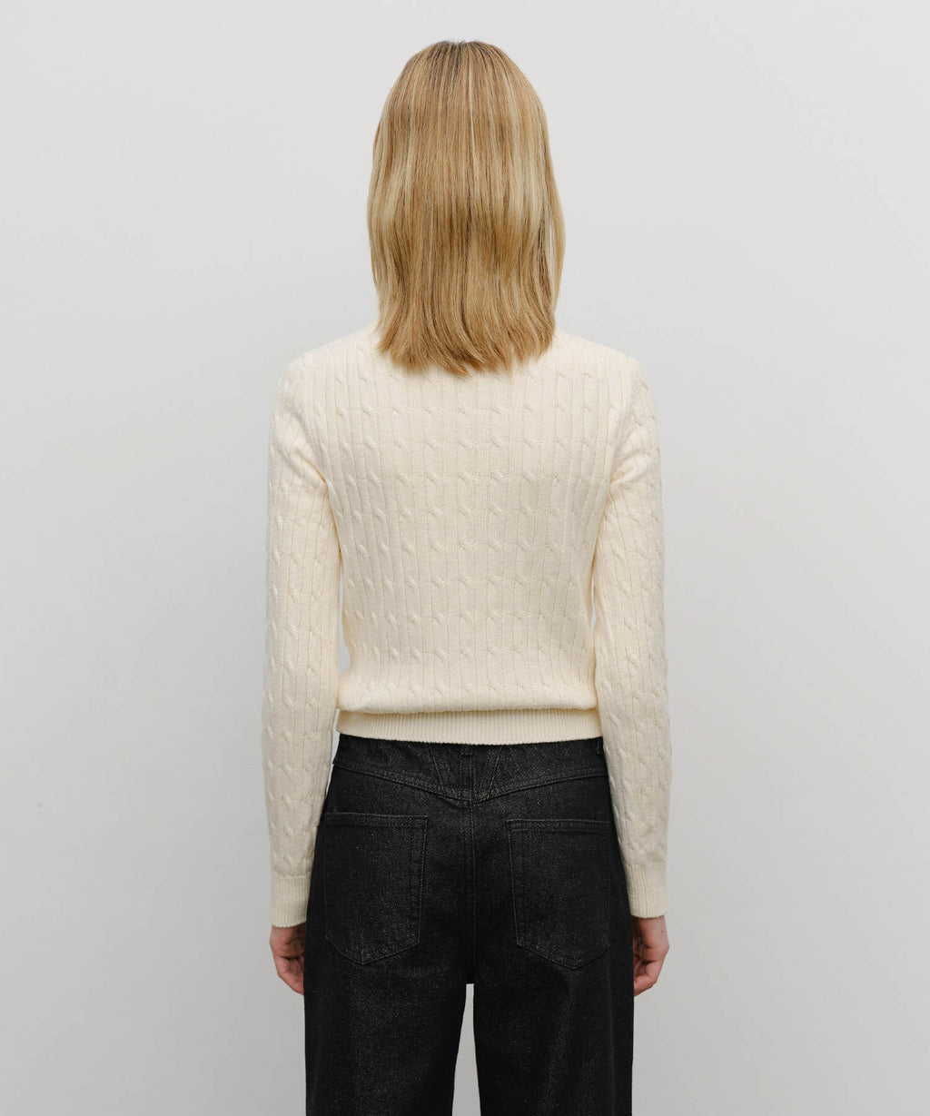 Marithe & Francois Girbaud - Vineyard Cable Knit Pullover (Ivory) product image 3 | TRAB K-Fashion Australia