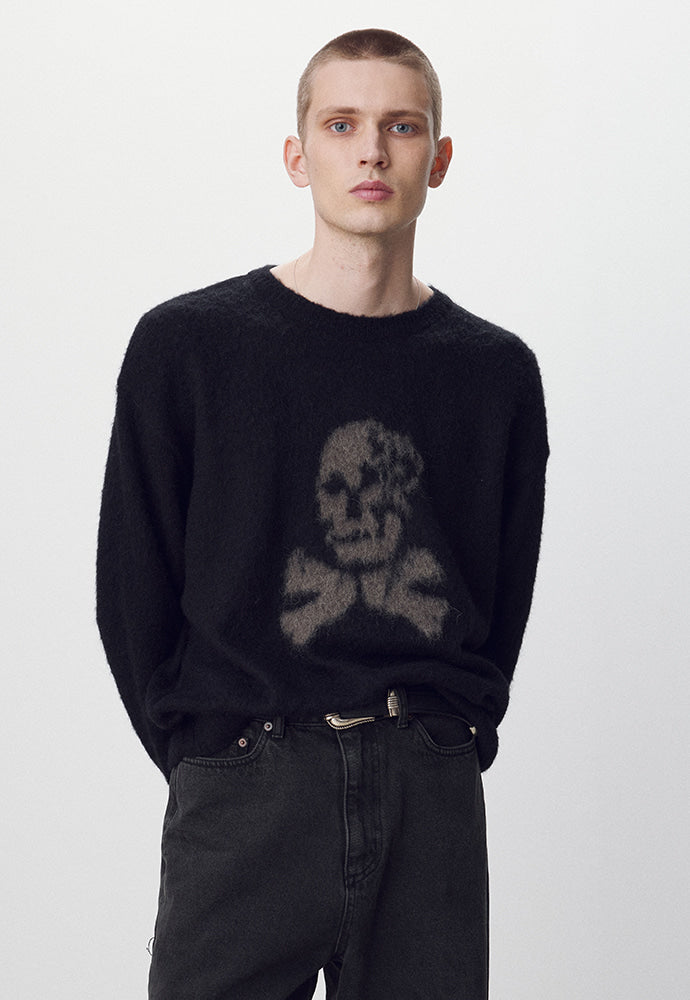 Tonywack - Brushed Alpaca Cranial Bone Sweater (Black) product image 2 | TRAB K-Fashion Australia