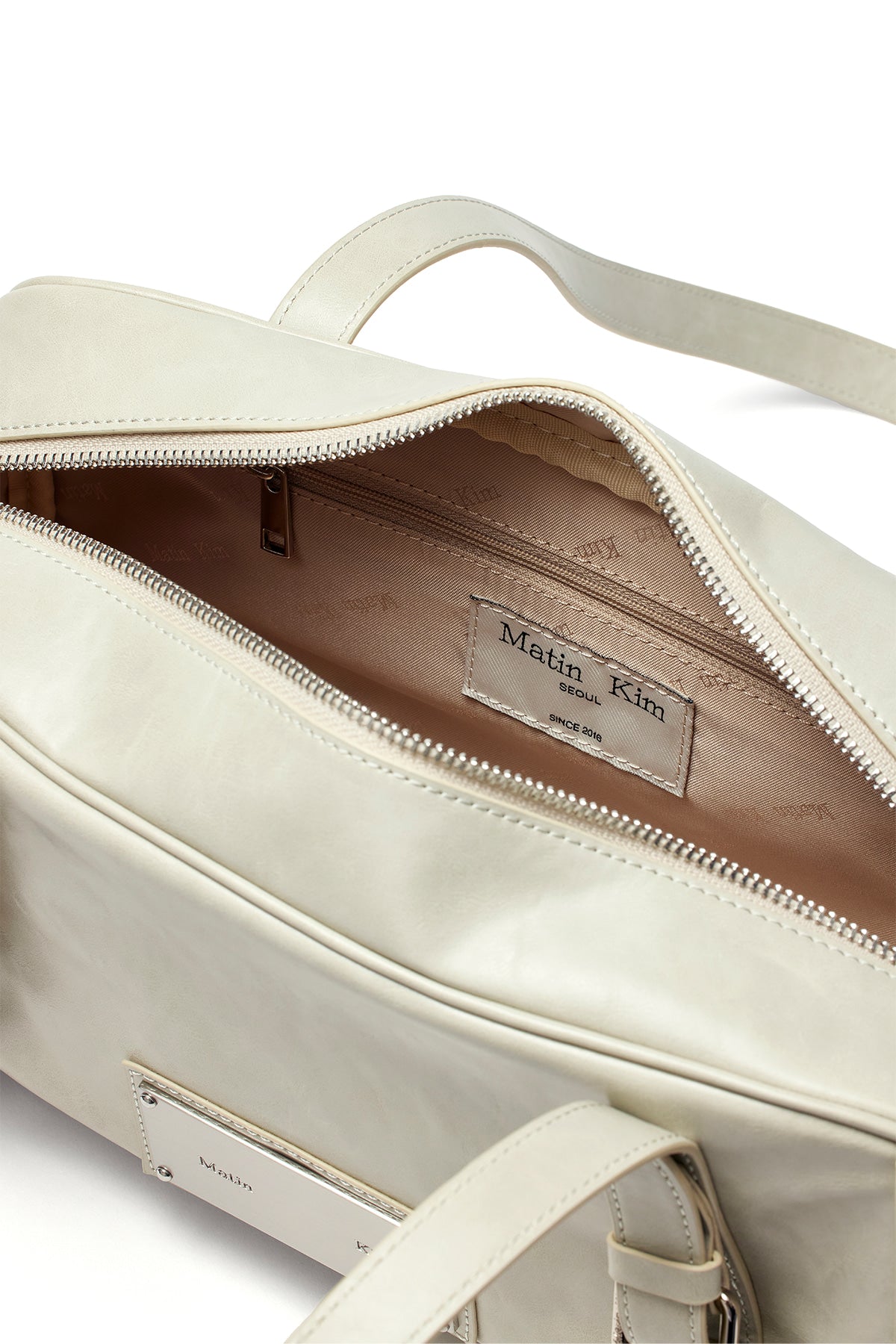 Matin Kim - Biker Detail Medium Shoulder Bag (Light Grey) product image 4 | TRAB K-Fashion Australia