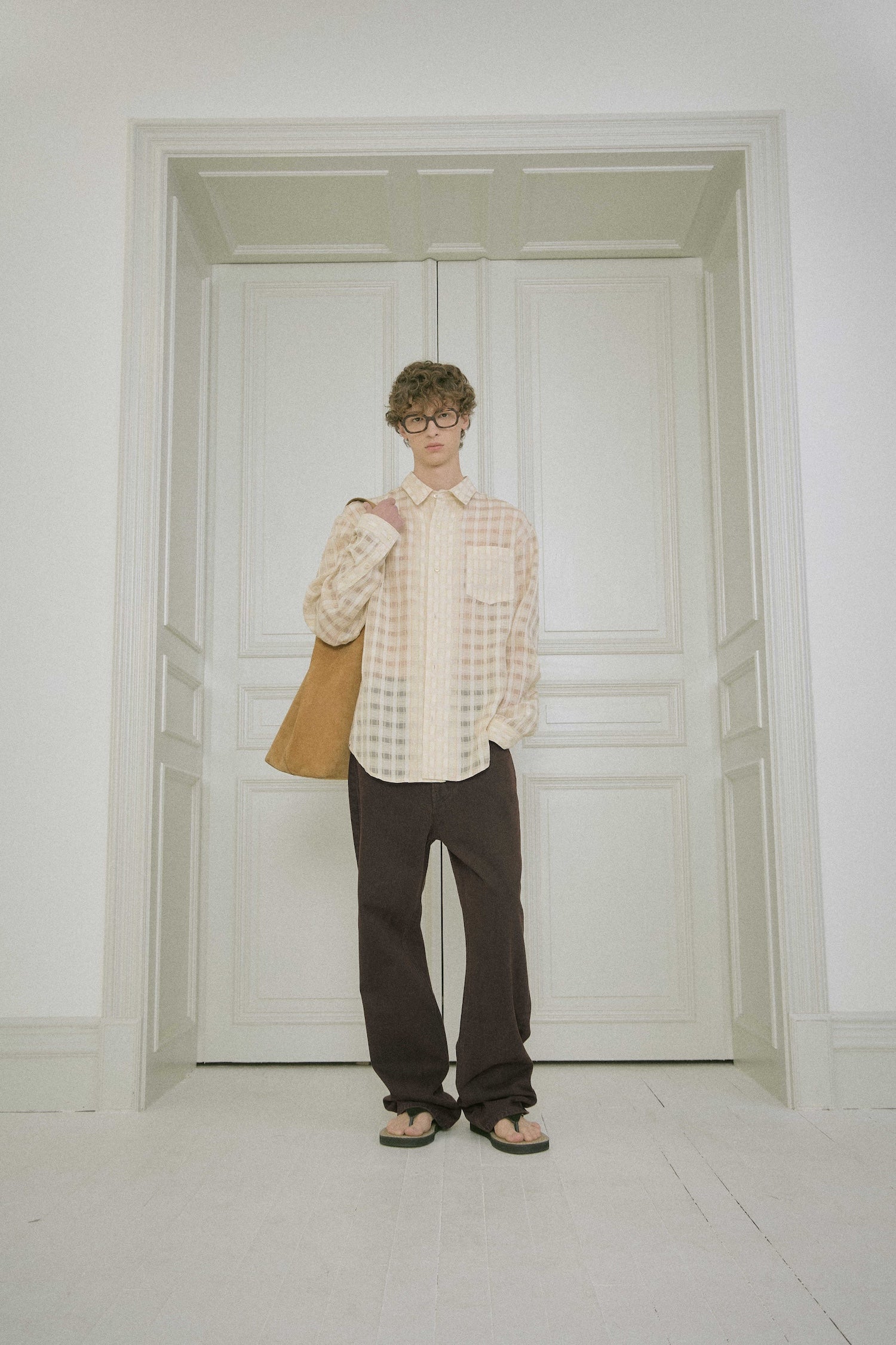 STU - Comfortable Check Shirt (Beige) product image 10 | TRAB K-Fashion Australia