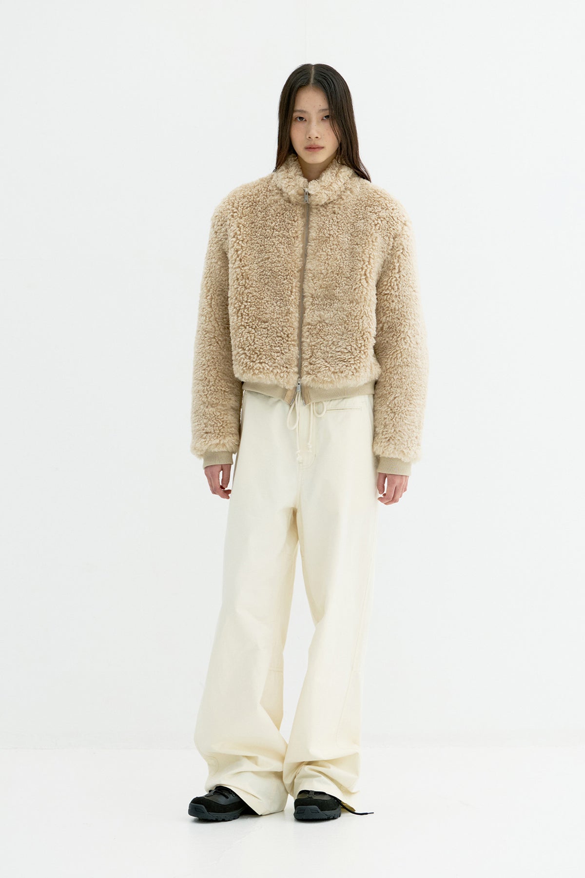 Coor - Curly Fake Fur Jumper (Beige) product image 2 | TRAB K-Fashion Australia