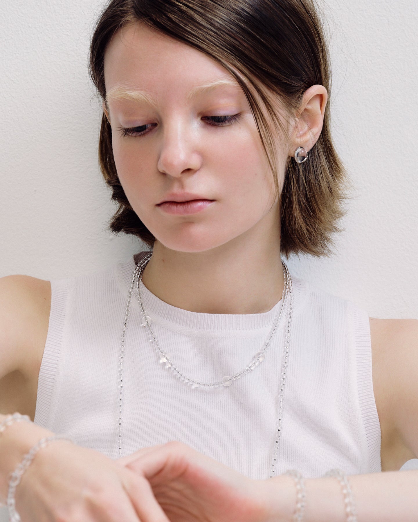 Numbering - Clear Quartz Bubble Necklace #7801 product image 3 | TRAB K-Fashion Australia