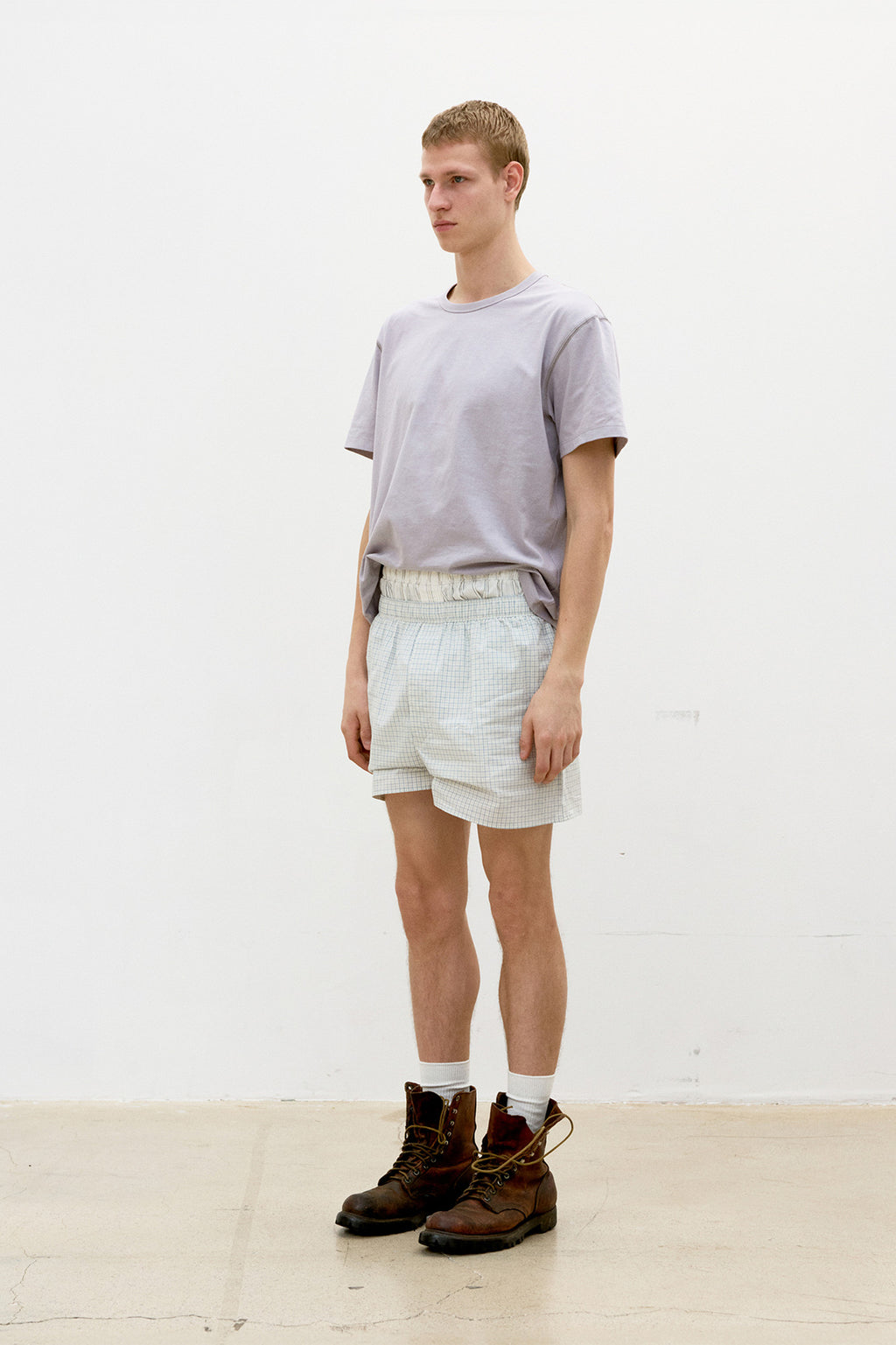 Coor - Chain Stitch Pointed Crop T-Shirt (Light Purple) product image 3 | TRAB K-Fashion Australia