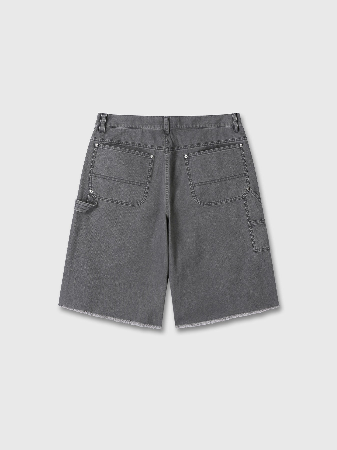 Tonywack - Hand Distressed Hbt Double Knee Shorts (Faded Carbon) product image 10 | TRAB K-Fashion Australia