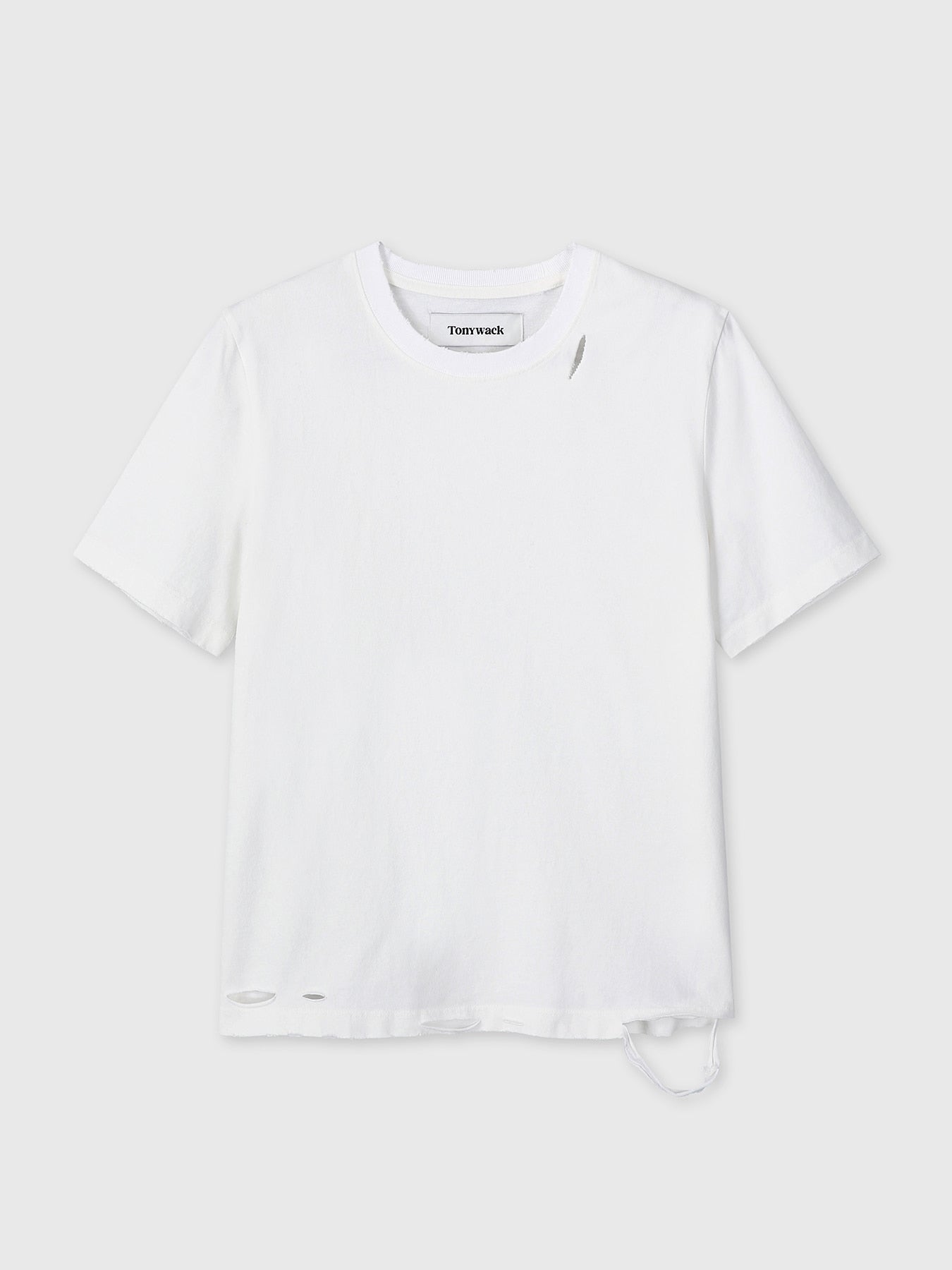 Tonywack - Hand Distressed Vintage Cotton T-Shirt (White) product image 9 | TRAB K-Fashion Australia