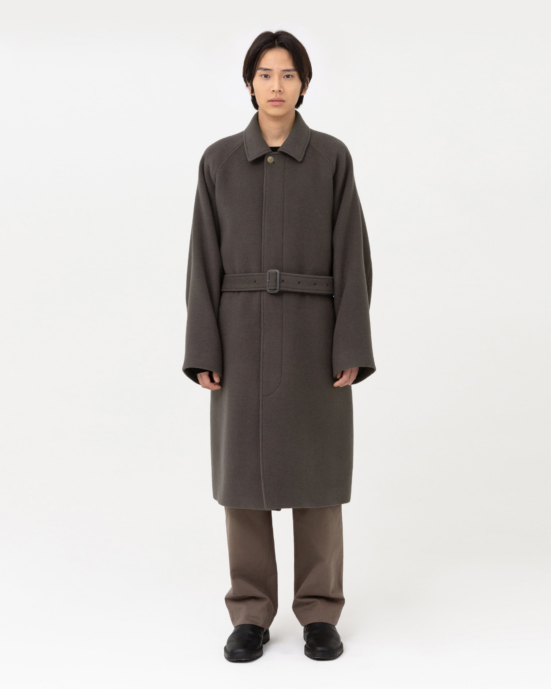 Brownyard - Belted Coat (Brown Grey) product image 1 | TRAB K-Fashion Australia