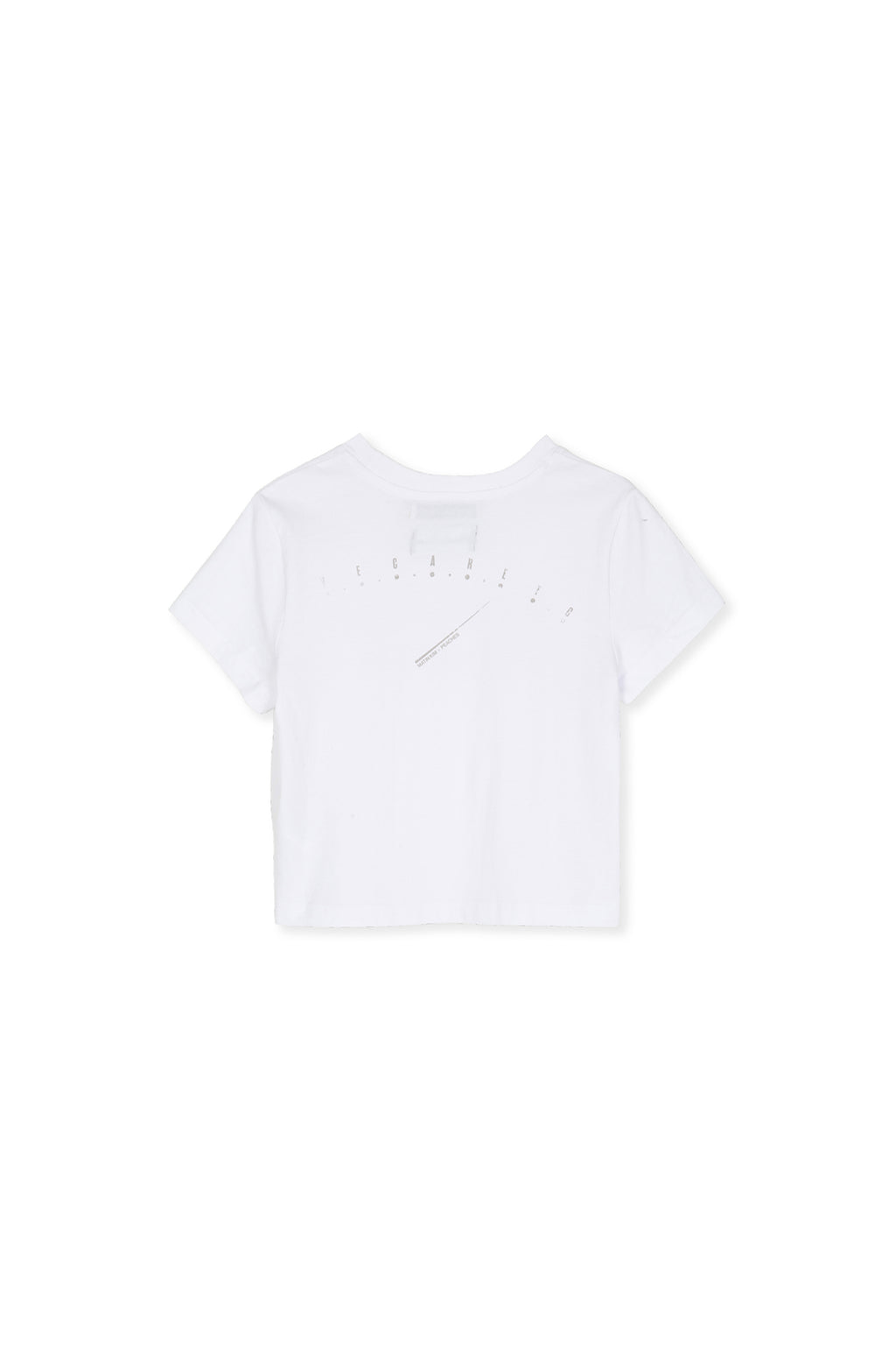 Matin Kim - Peaches Logo Graphic Crop Top (White) product image 3 | TRAB K-Fashion Australia