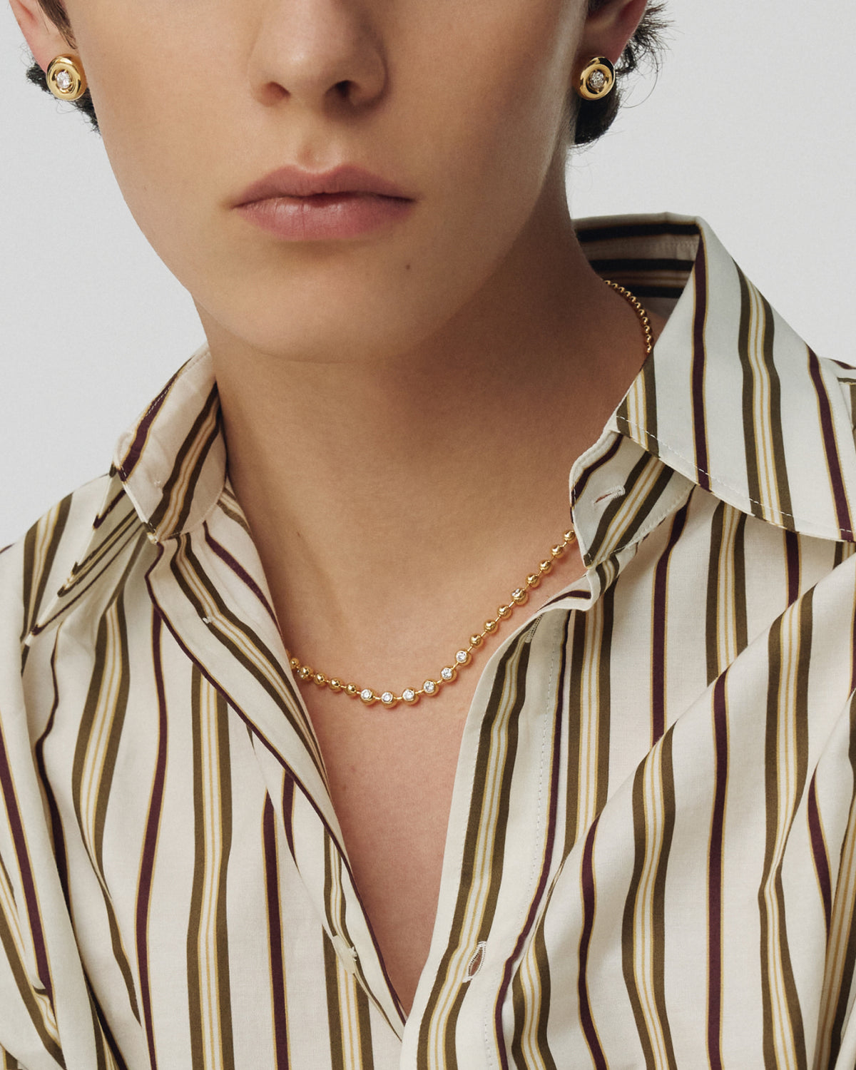 Numbering - Stone Ball Chain Necklace #3703 product image 3 | TRAB K-Fashion Australia