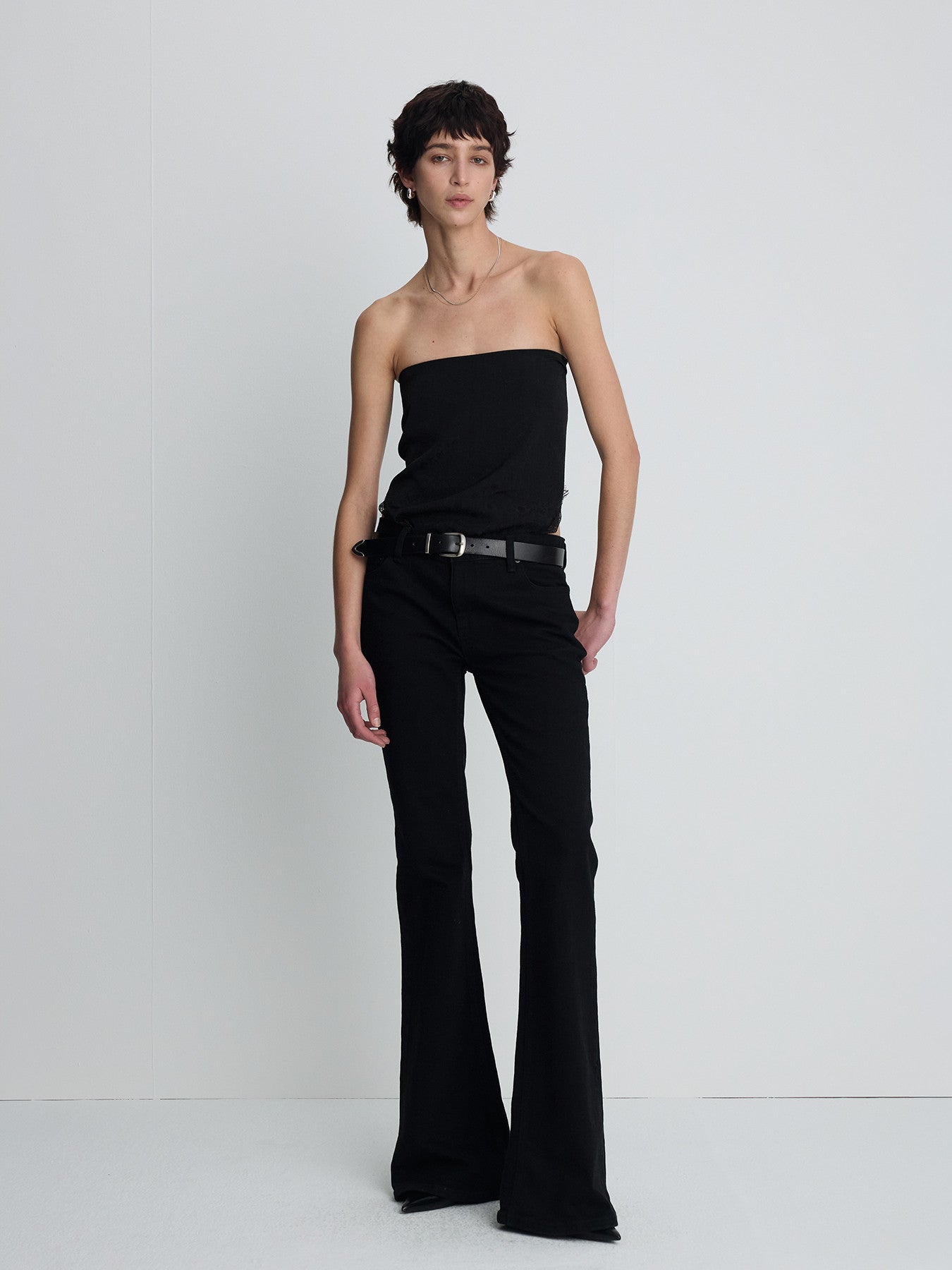 Tonywack - Low-Rise Denim Bootcut Trousers (Washed Black) product image 1 | TRAB K-Fashion Australia