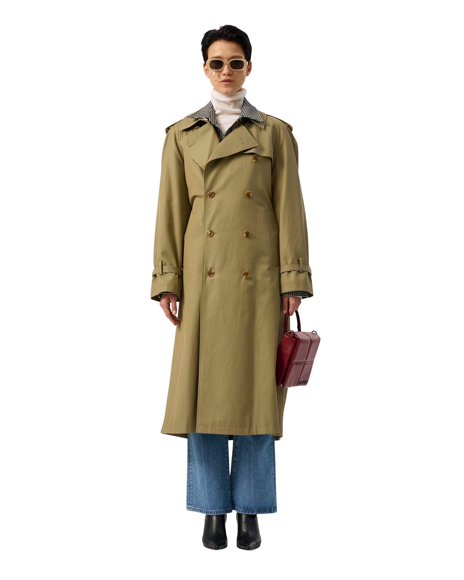 Kimhe Kim - Cotton-Rayon Belted Trench Coat (Olive Green) product image 8 | TRAB K-Fashion Australia