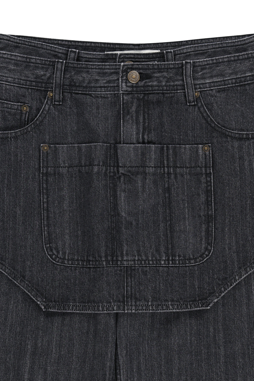 Matin Kim - Apron Layered Denim Pants (Black) product image 3 | TRAB K-Fashion Australia
