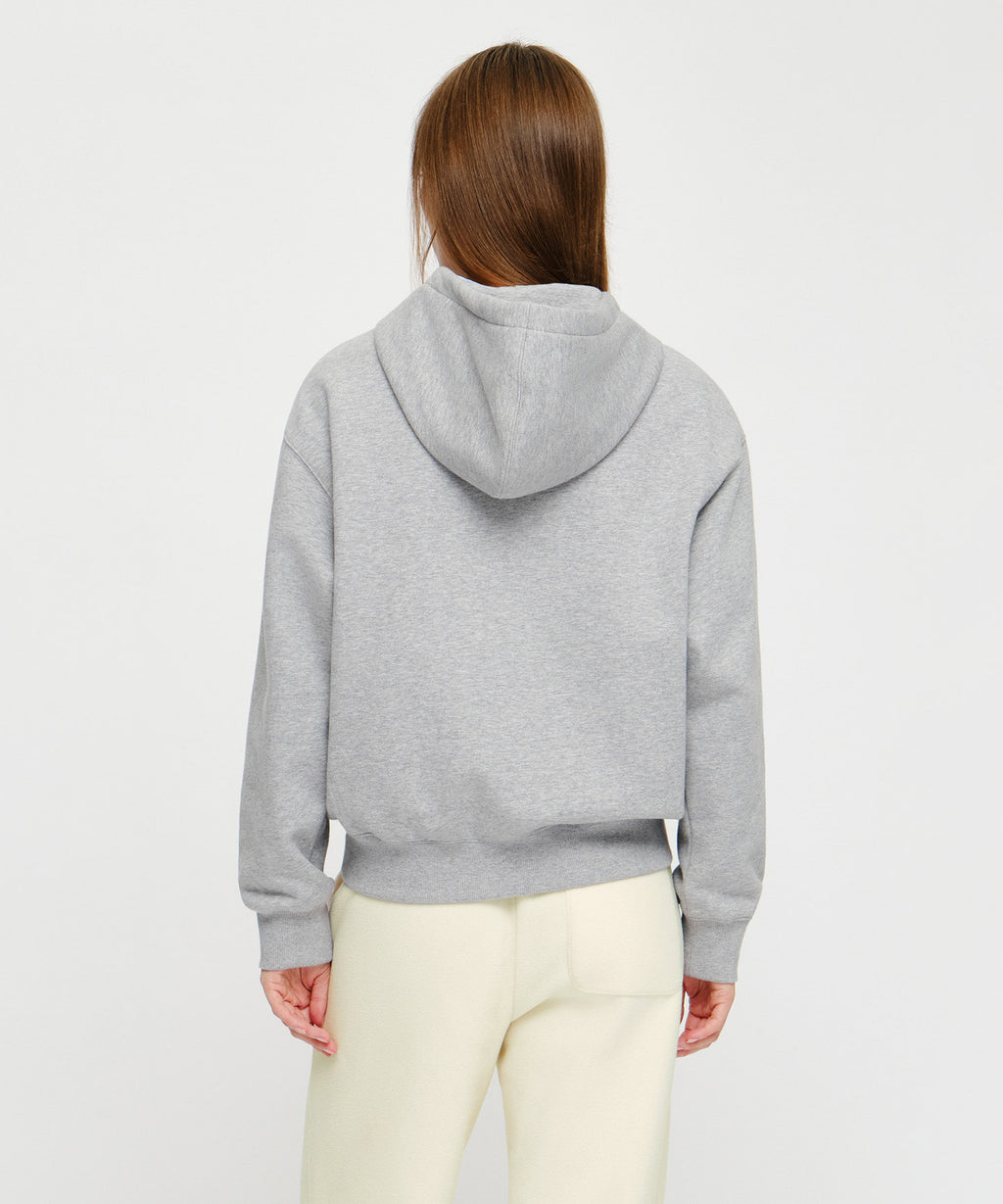 Marithe & Francois Girbaud - Small Classic Logo Oversized Hoodie (brushed) (Heather Gray) product image 3 | TRAB K-Fashion Australia