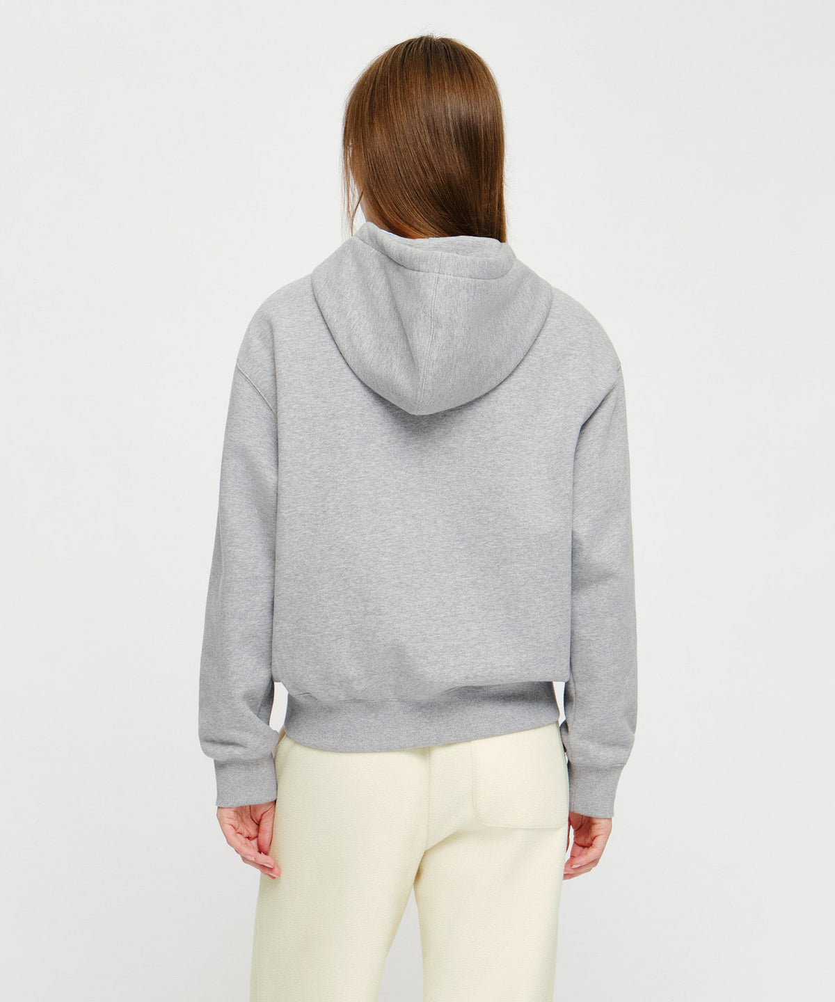 Marithe & Francois Girbaud - Small Classic Logo Oversized Hoodie (brushed) (Heather Gray) product image 3 | TRAB K-Fashion Australia