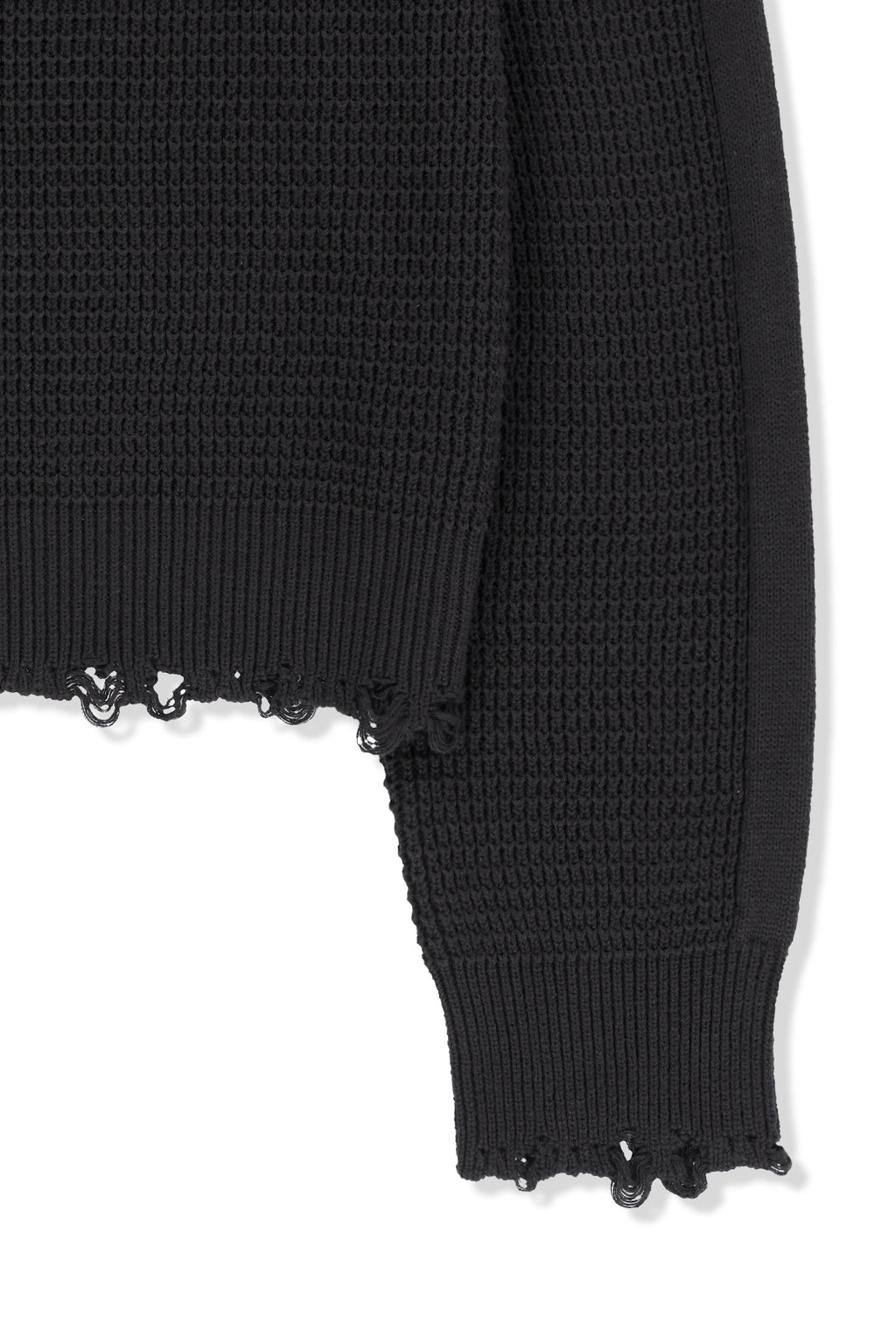 Matin Kim - Waffle Texture Hoody Knit Zip Up (Charcoal) product image 5 | TRAB K-Fashion Australia