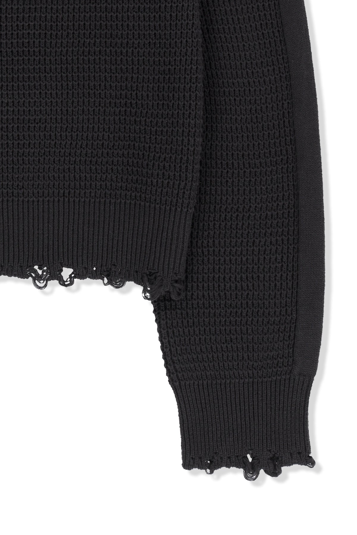 Matin Kim - Waffle Texture Hoody Knit Zip Up (Charcoal) product image 5 | TRAB K-Fashion Australia