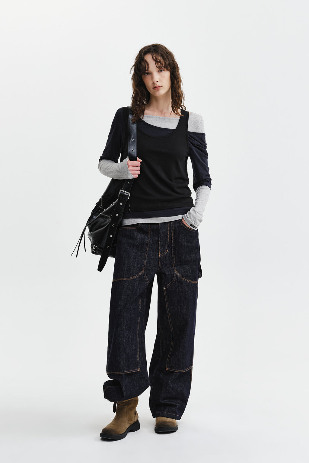 Matin Kim - Triple Layered Multi Way Top (Navy) product image 13 | TRAB K-Fashion Australia