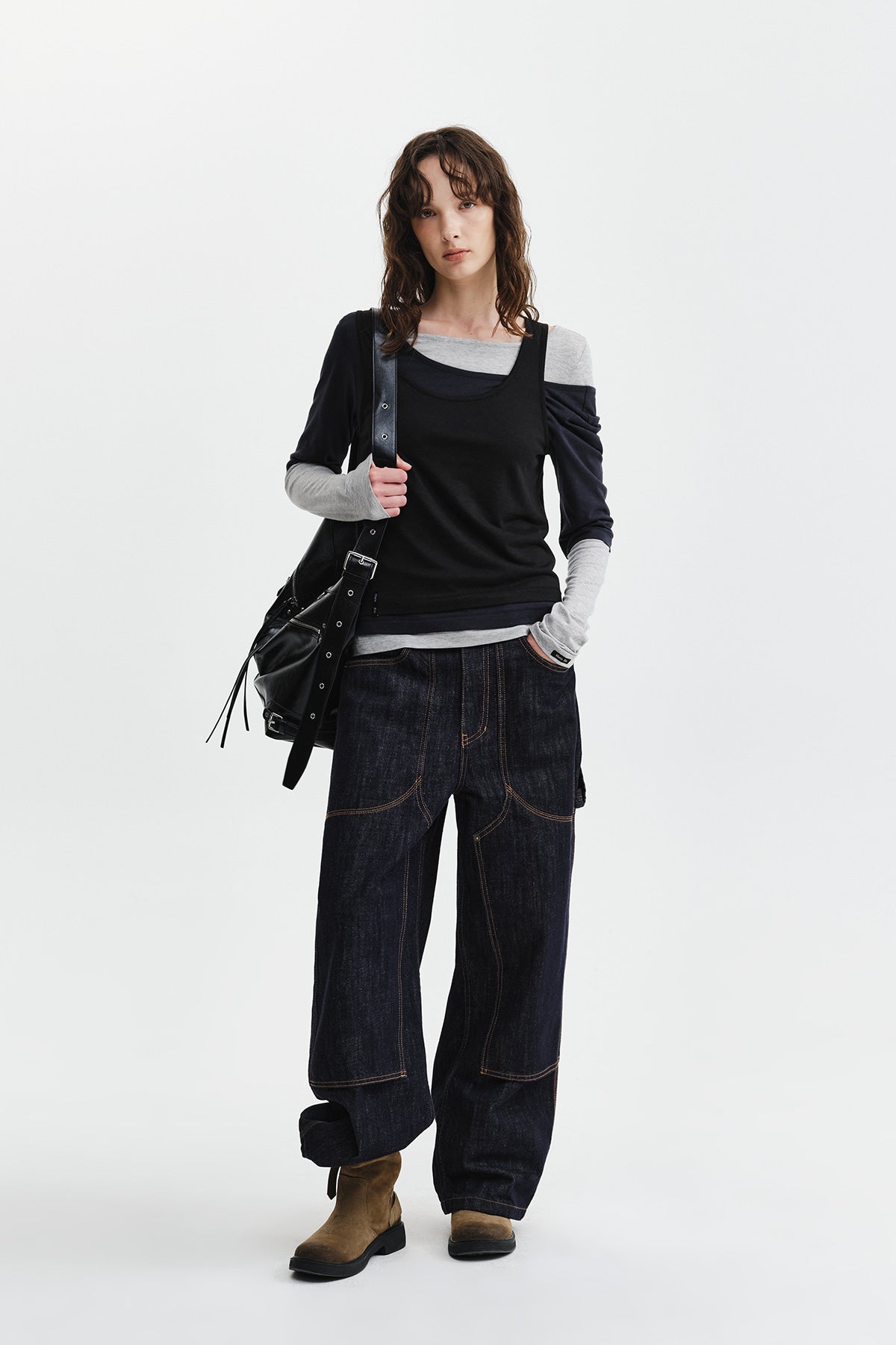 Matin Kim - Triple Layered Multi Way Top (Navy) product image 13 | TRAB K-Fashion Australia