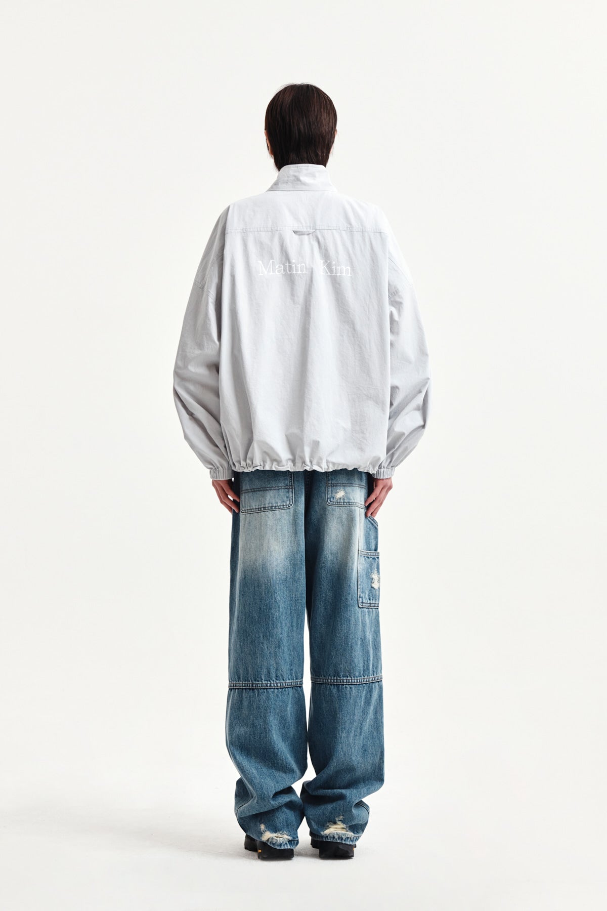 Matin Kim - Back Logo High Neck Jumper (Light Grey) product image 13 | TRAB K-Fashion Australia