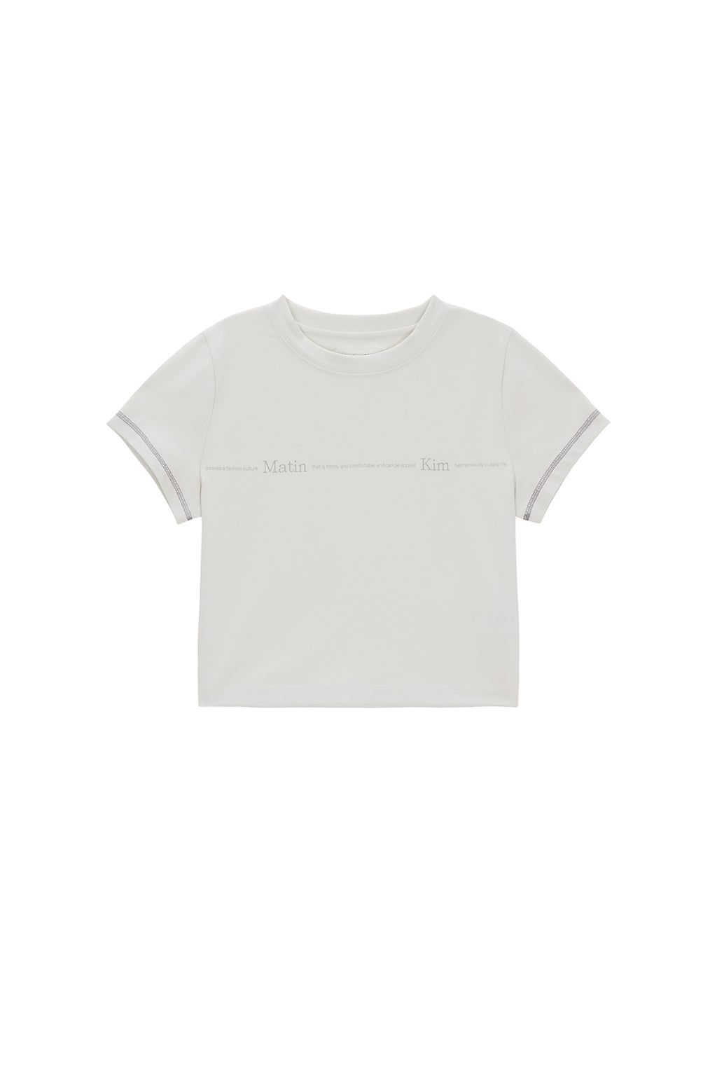 Matin Kim - Matin Small Line Logo Stitch Crop Top (Black) product image 11 | TRAB K-Fashion Australia