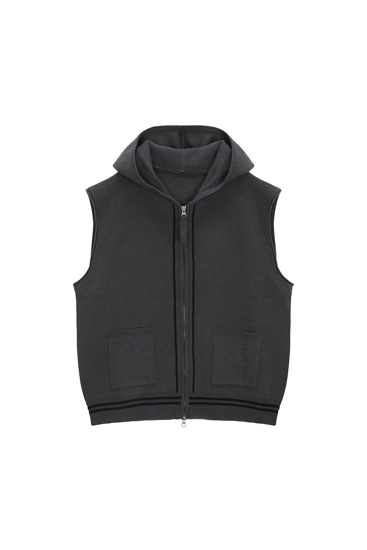 Matin Kim - Hoody Logo Knit Vest (Charcoal) product image 2 | TRAB K-Fashion Australia