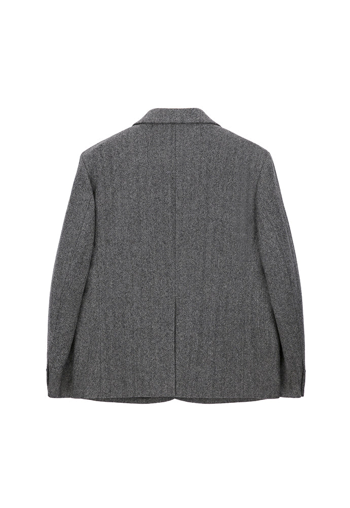 Tonywack - Ring Snap Blazer (Grey Herringbone) product image 9 | TRAB K-Fashion Australia