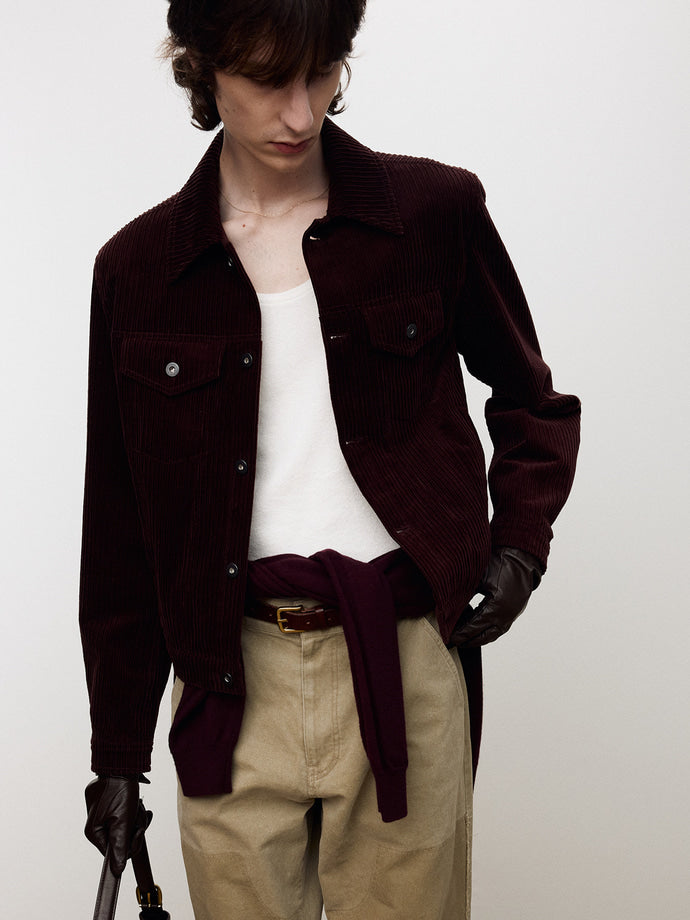 Tonywack - Italian Corduroy Trucker Jacket (Burgundy) product image 6 | TRAB K-Fashion Australia