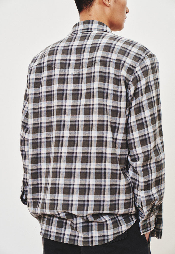 Art if acts - Washed Check Western Shirt (Khaki/Grey) product image 6 | TRAB K-Fashion Australia