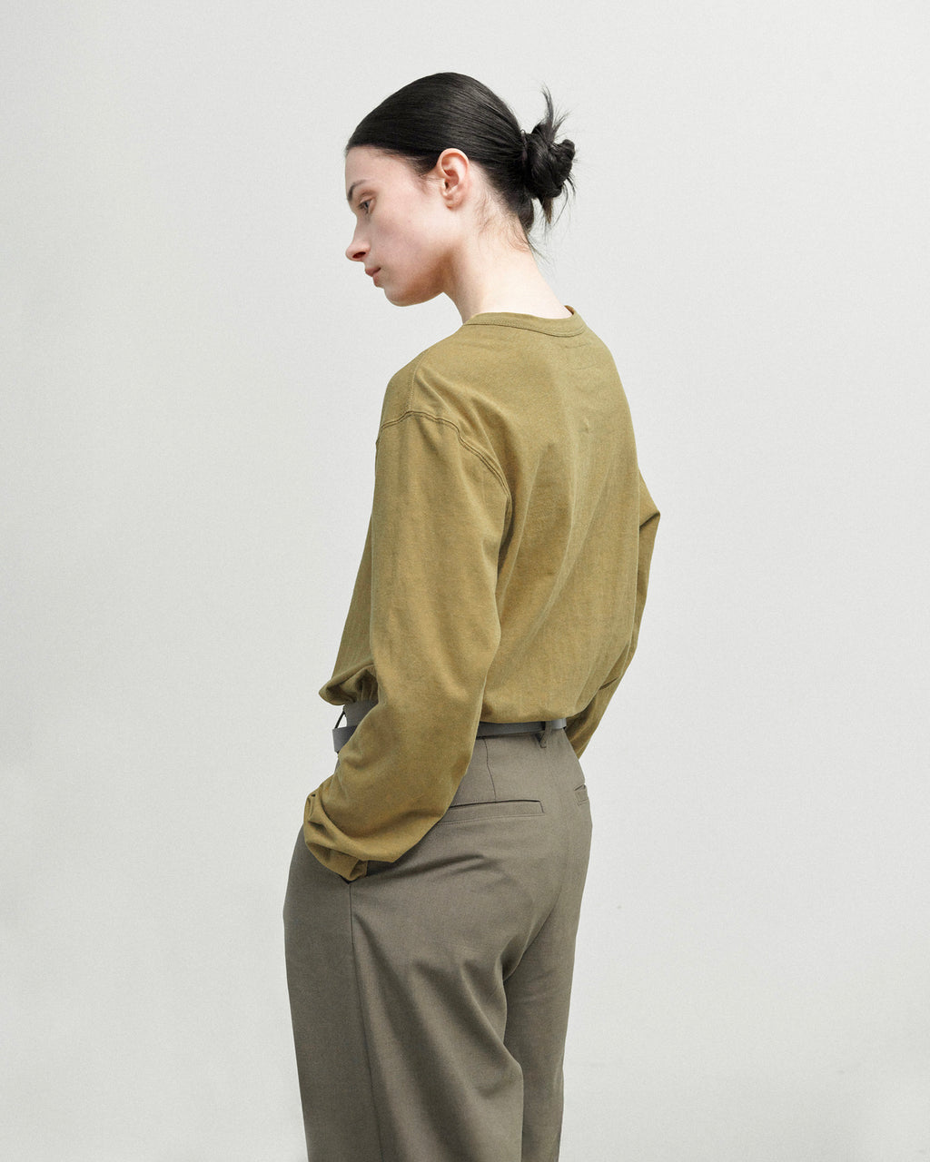 Brownyard - Cut Off Long Sleeve (Khaki) product image 2 | TRAB K-Fashion Australia