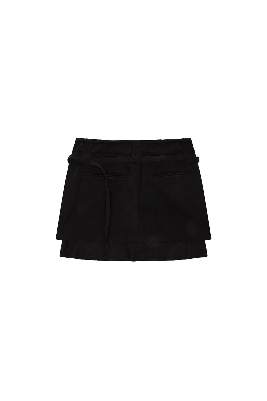 Matin Kim - Layered Belted Mini Skirt (Black) product image 2 | TRAB K-Fashion Australia