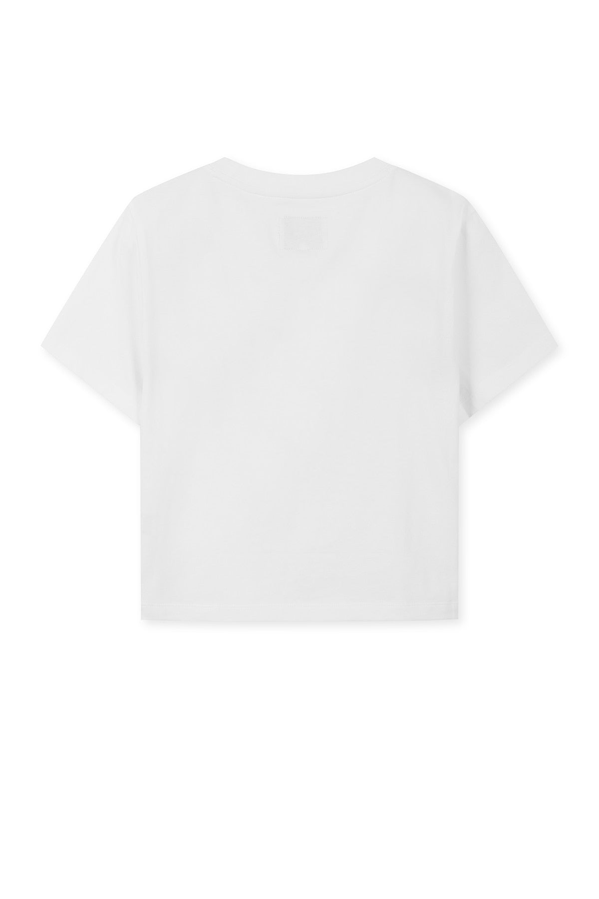 Matin Kim - [Pre-Order – Ships June 24] Matin Kim Logo Cutted Crop Top (White) product image 2 | TRAB K-Fashion Australia
