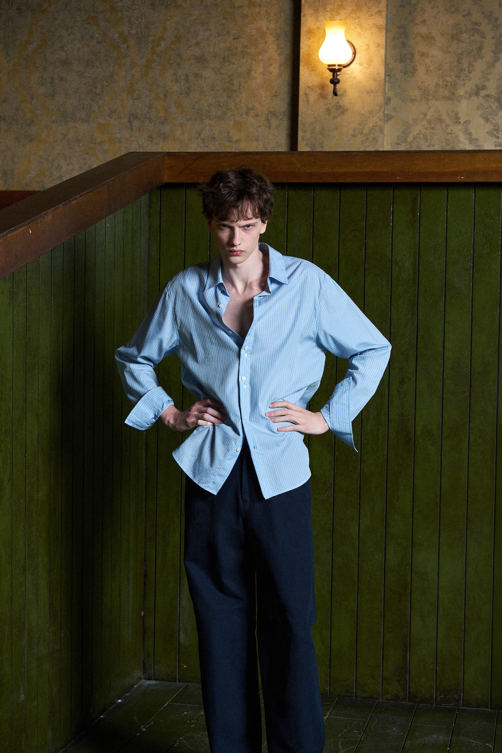 STU - Extra Button Shirt (Sky Blue) product image 2 | TRAB K-Fashion Australia