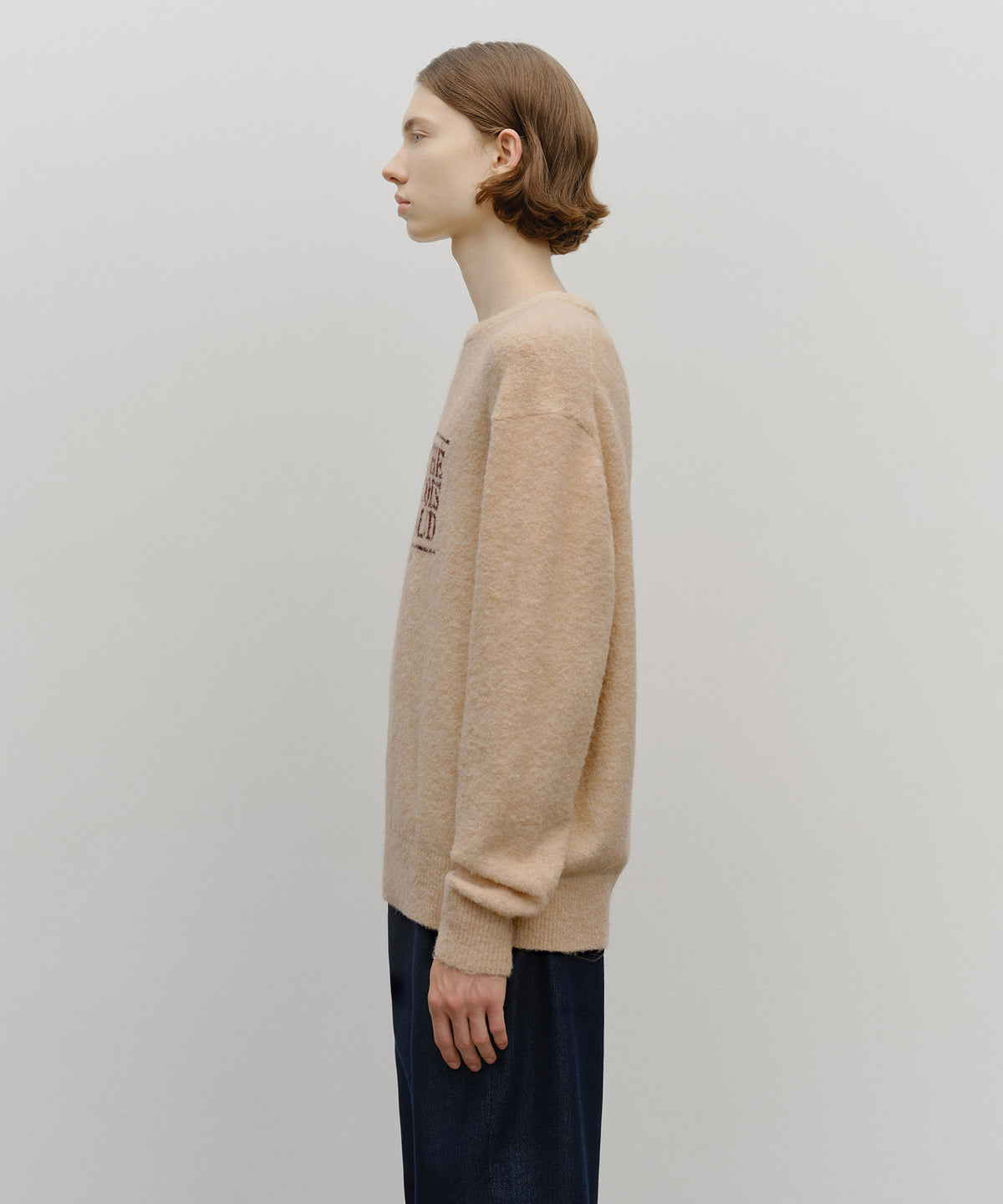 Marithe & Francois Girbaud - Boucle Classic Logo Knit Pullover (Ecru) product image 2 | TRAB K-Fashion Australia