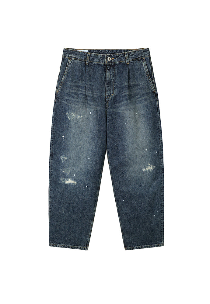 Art if acts - Damaged One Tuck Curve Denim Pants (Indigo) product image 7 | TRAB K-Fashion Australia