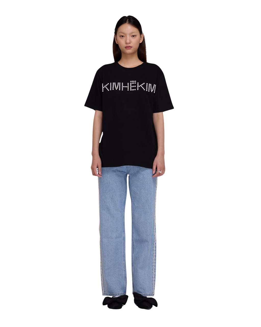 Kimhe Kim - Pearl Embellished Wide Leg Denim Pants (Sky Blue) product image 11 | TRAB K-Fashion Australia