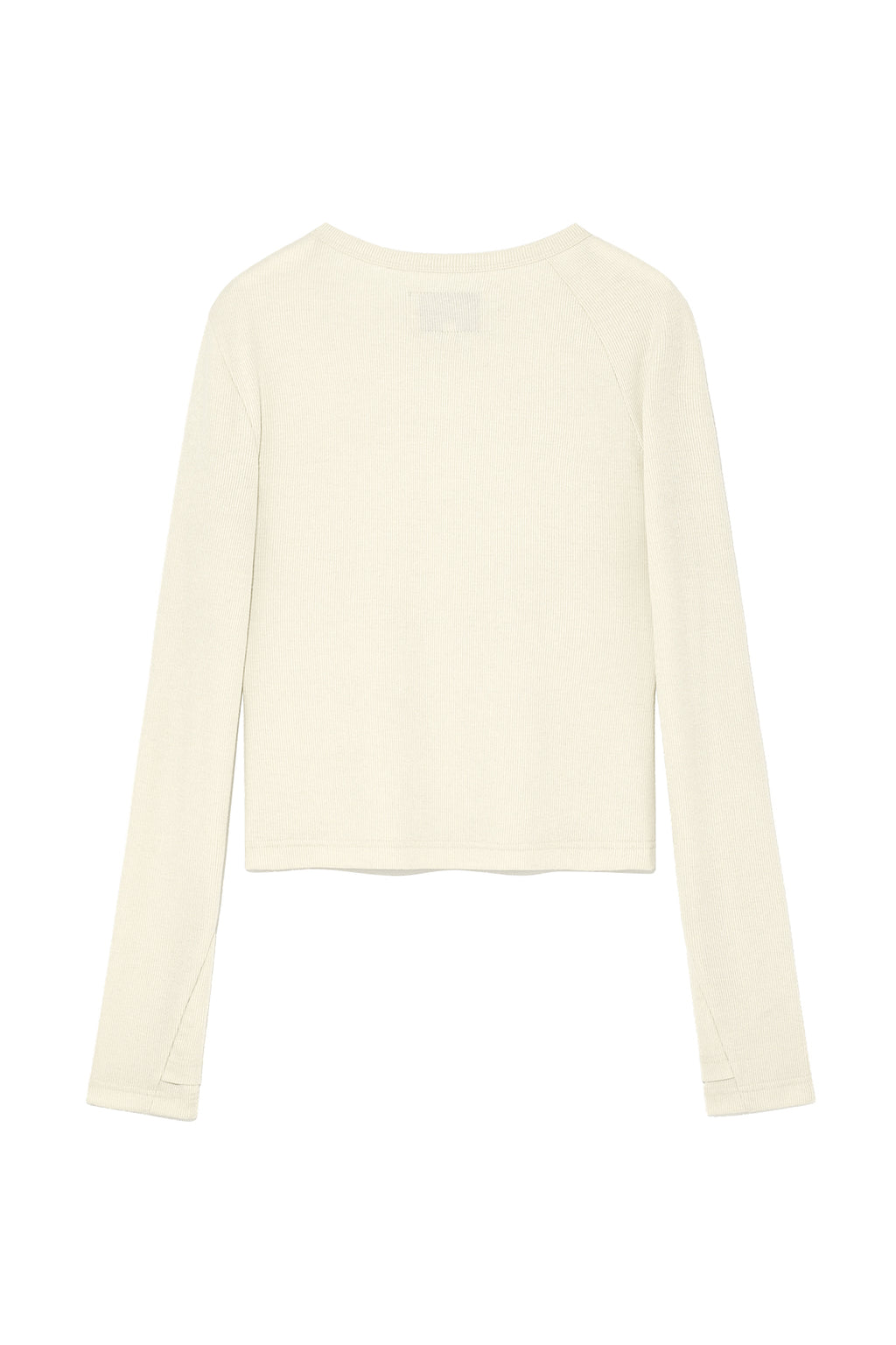Matin Kim - Finger Hole Logo Printing Top (Light Beige) product image 2 | TRAB K-Fashion Australia