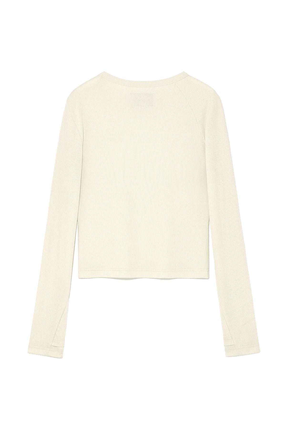 Matin Kim - Finger Hole Logo Printing Top (Light Beige) product image 2 | TRAB K-Fashion Australia