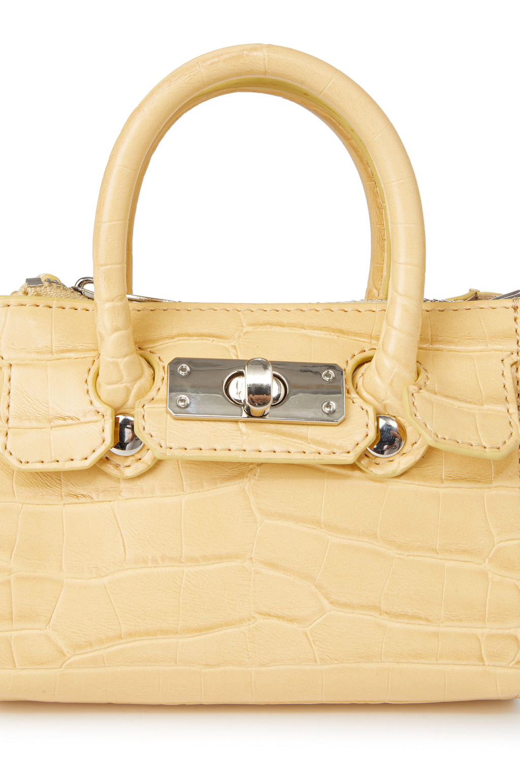Deinet - Crocodile Pattern Chain Mini Bag In Butter product image 5 | TRAB K-Fashion Australia