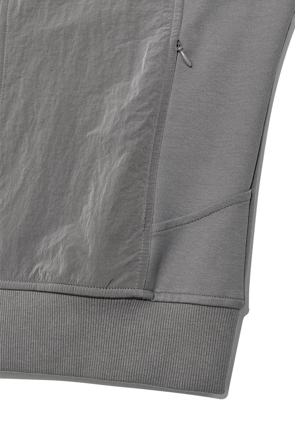 Matin Kim - High Neck Windbreaker Zip Up (Grey) product image 4 | TRAB K-Fashion Australia