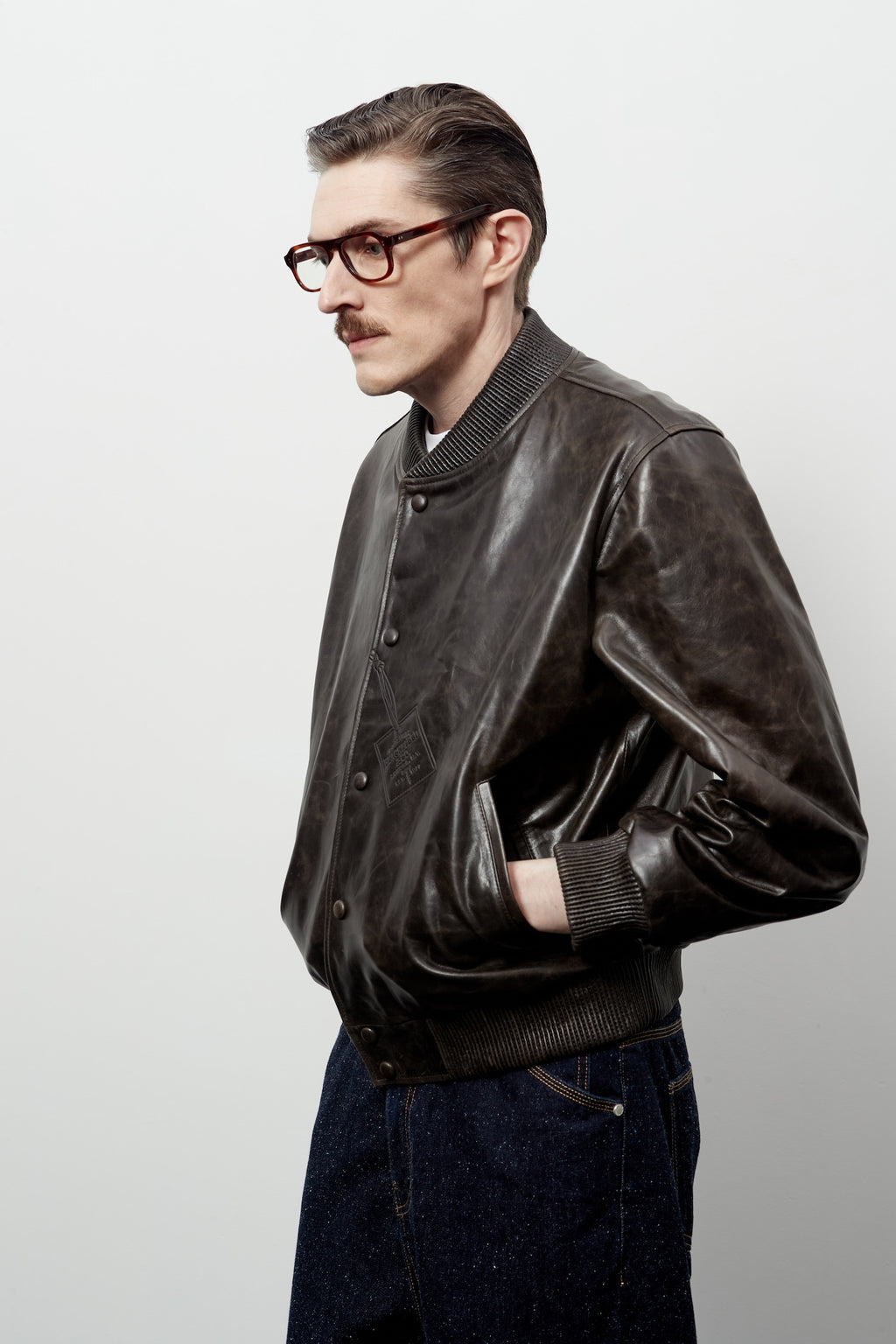 Stu - Stamped Lamb Skin Leather Jacket (Brown) product image 12 | TRAB K-Fashion Australia